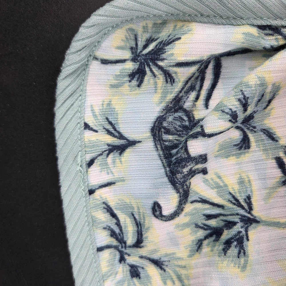 Dinosaur Stegosaurus Baby Lovey Security Blanket Blue Green Palm Tree Print - Picture 4 of 4